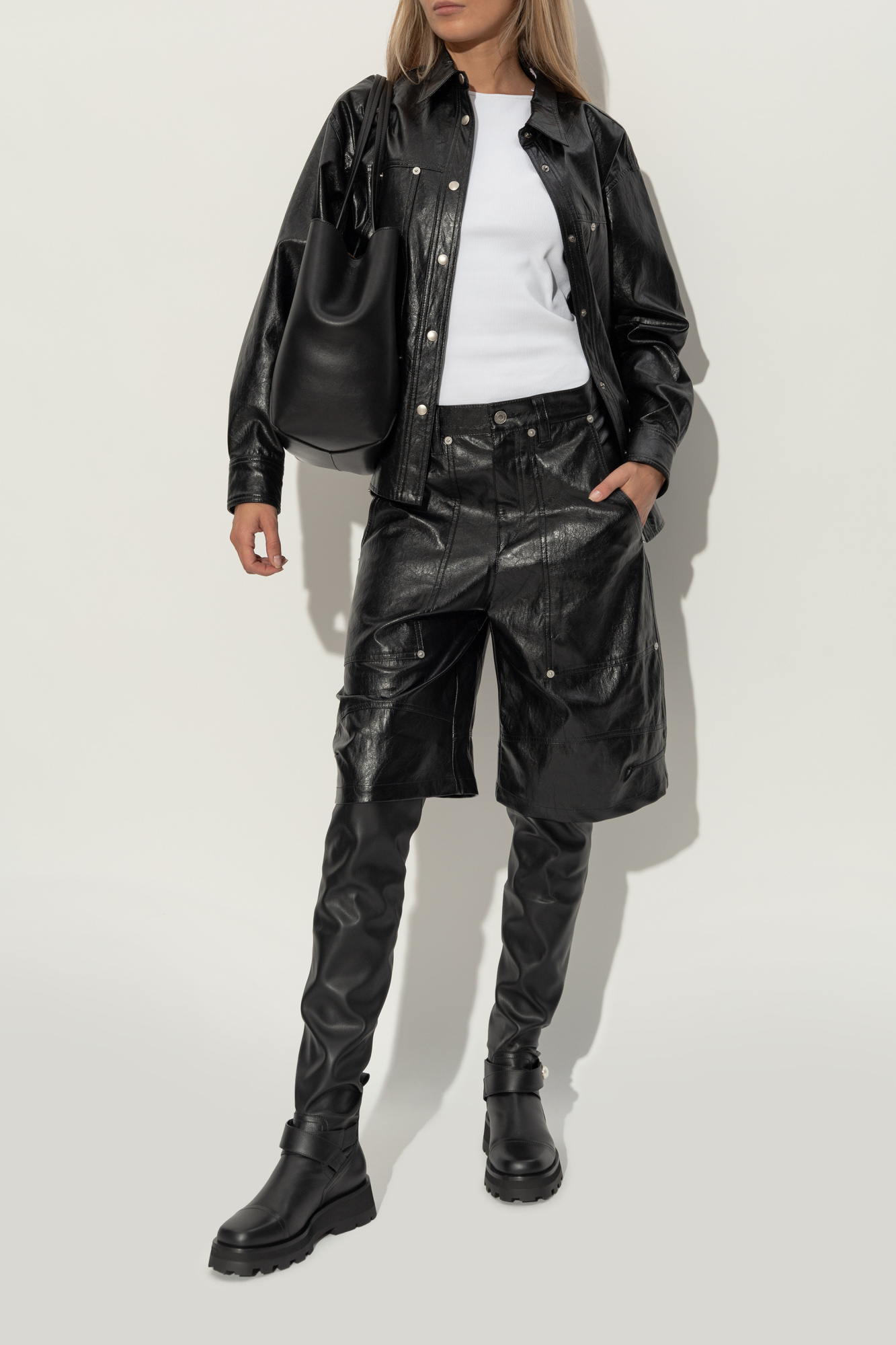 【関税込み】Jimmy Choo Boots Biker II leather over-the-knee boots in black - Jimmy Choo